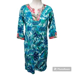 Caribbean Joe Floral Stretch 3/4 Sleeve Dress